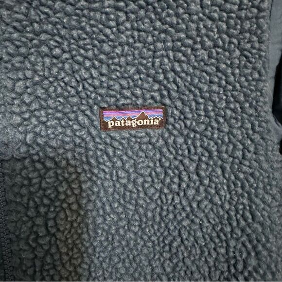 Patagonia Boys Everday Jacket Reversible Blue Teal Sherpa Lined Size 16-18 - Picture 6 of 8